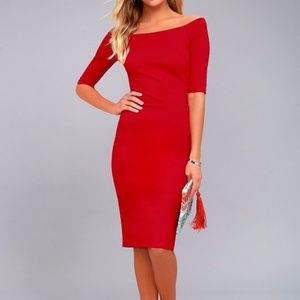 Lulus Off the Shoulder Midi Dress